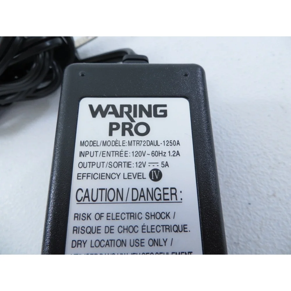 Waring Pro MTRDUAL-1250A AC Adaptor Power‎ Supply 12V 5A
